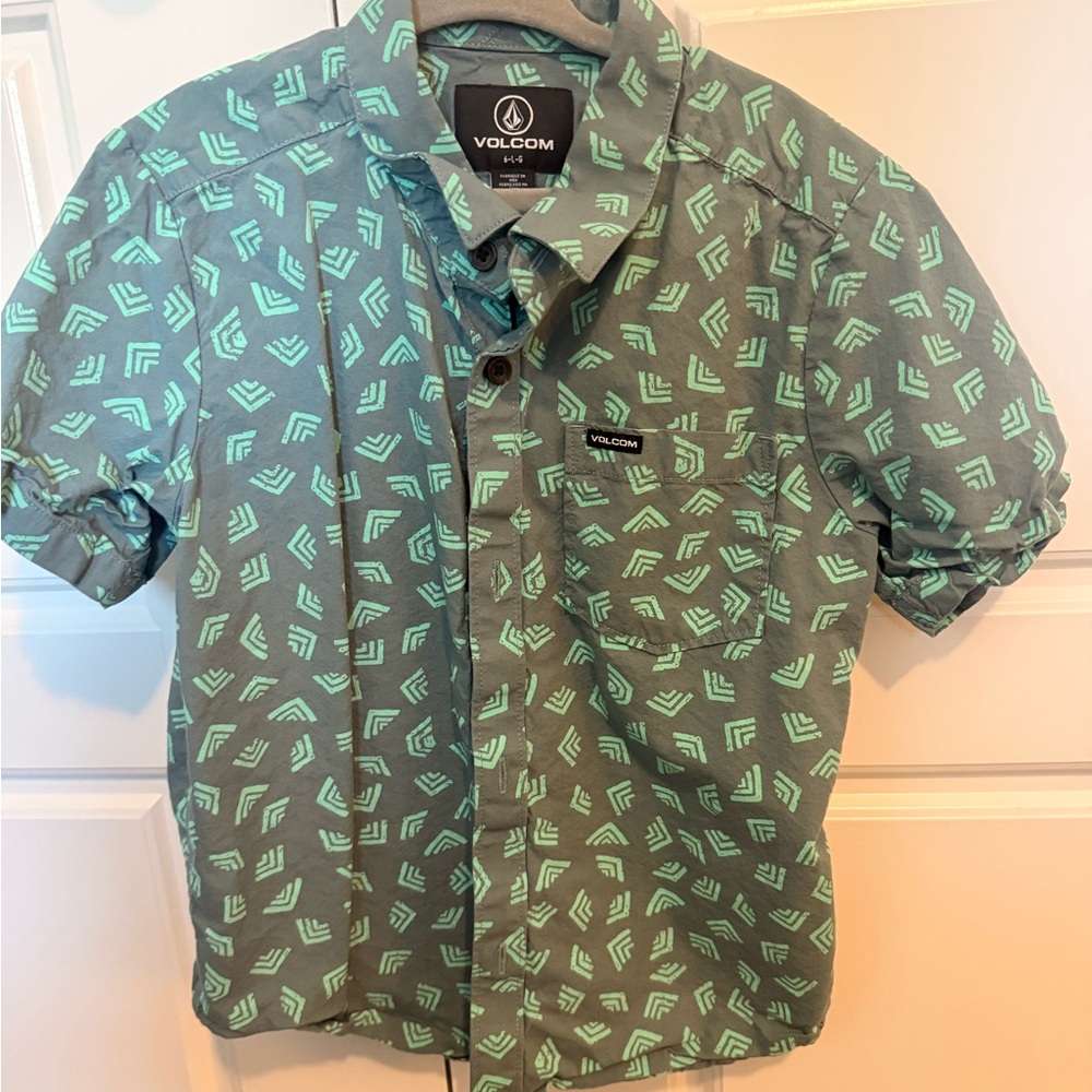 Volcom kids Green Patterned Shirt